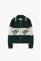 Voyage Knit Zip-Up Cardigan Green
