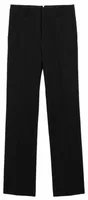 Straight-Fit Wool Trousers Black