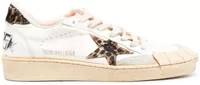 Golden Goose Ball Star White Nappa Leopard Pony Star Leopard Heel Tab (W)