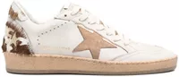 Golden Goose Ball-Star Dirty White Leather Coffee Suede Star Animal Heel Platform (W)