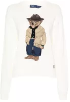 Polo Bear Intarsia Knit Jumper White Multicolour