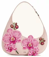 Orchid Embroidered Shoulder Bag Pink