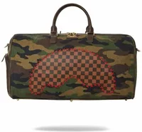 Sprayground Shark Shape Check Duffle Green