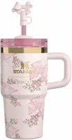 Stanley x LoveShackFancy Flowstate Quencher 20oz Tumbler Pink Mink