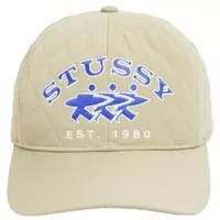 Stussy Quilted Surfwalk Snapback Cap Khaki