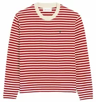 Ami De Coeur Mariniere Cotton T-Shirt Ruby Red/Ivory
