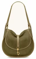 Faux Suede Hobo Bag Olive Green
