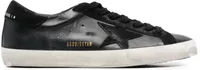Super-Star Black Nappa Black Suede Star Heel