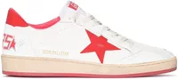 Golden Goose Ball Star White Leather Red Star Red Heel Tab (W)