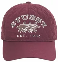 Stussy Quilted Surfwalk Snapback Cap Wine
