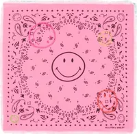 Bandana Hachi Smiley Brode Bubblegum Pink