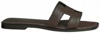 Hermes Oran Sandal Chocolat Box iguana Leather