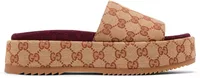 Gucci GG Supreme Platform Sandal Dark Red (W)