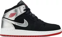 Nike Air Jordan 1 Mid Black Red Silver (GS)