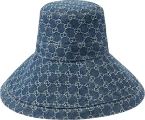 Gucci GG Canvas Wide Brim Hat Blue/Ivory