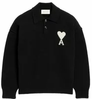 Ami De Coeur Wool Polo Black/Off White