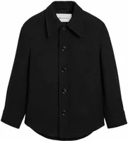 Wool Button-Down Jacket Black