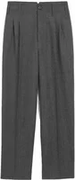 Two-Pleats Wool Trousers Carbon Grey
