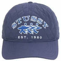 Stussy Quilted Surfwalk Snapback Cap Navy