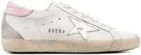 Golden Goose Super-Star Silver Leather Star Pink Heel Tab (W)