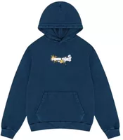 Denim Tears Floral Embroidered Logo Hoodie Navy