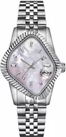 Laarvee Fluted Bezel Steel Pink Mother-of-Pearl