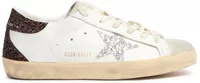 Golden Goose Super-Star Silver Star Brown Glitter Heel (W)