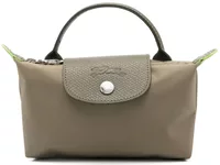 Longchamp Le Pliage Green Pouch with Handle Artichoke