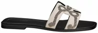 Hermes Oran Sandal Rose Palomino Box Suede Goatskin