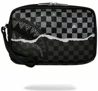 Sprayground Gold Diamond Tear Toiletry Bag Silver