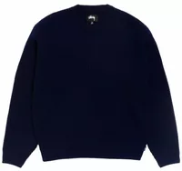 Stussy Waffle Cashmere Sweater Deep Navy