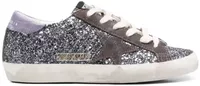Golden Goose Super-Star Glitter Brown Star Lilac Heel Tab (W)
