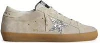 Golden Goose Super-Star Ice Gray Suede Silver Glitter Star (W)