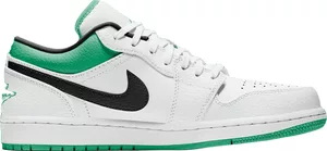 Nike Air Jordan 1 Low White Lucky Green Tumbled Leather (GS)
