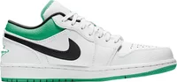 Nike Air Jordan 1 Low White Lucky Green Tumbled Leather (GS)