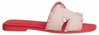 Hermes Oran Sandal Rose Grenade Box Fabric