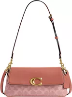 Coach Jet Shoulder Bag In Signature Canvas Brass/Khaki Saddle