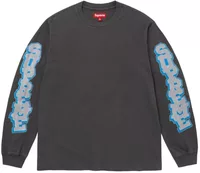 Supreme Cracked Sleeve Long-Sleeve Top Washed Black