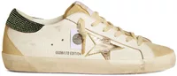 Golden Goose Super-Star LTD Gold Leather Star Green Swarovski Heel Tab (W)