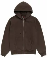 Fleece Zip Hoodie Brown