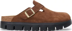 Birkenstock Boston Chunky Suede Dark Tea / Black