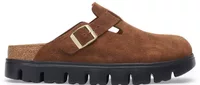 Birkenstock Boston Chunky Suede Dark Tea / Black