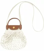 Longchamp Le Pliage Filet XS Mesh Bag Ecru
