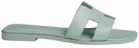 Hermes Oran Sandal Bleu Glacier Box Calfskin Leather