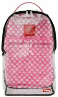 Sprayground Clear DLX Checked Out Backpack Pink Drip