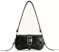 Crushed Shoulder Bag Black