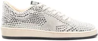Golden Goose Ball Star White Swarovski Gray Suede Star (W)
