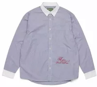 Denim Tears André Leon Talley Two-Tone Button-Up Shirt Blue