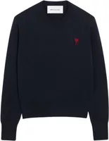 Ami De Coeur Contrasted Crewneck Wool Sweater Blue