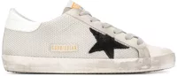 Golden Goose Super-Star White Leather Black Star Ice Gray Heel Tab (W)